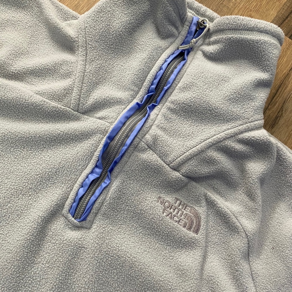 Gray North Face Zip Up Hoodie